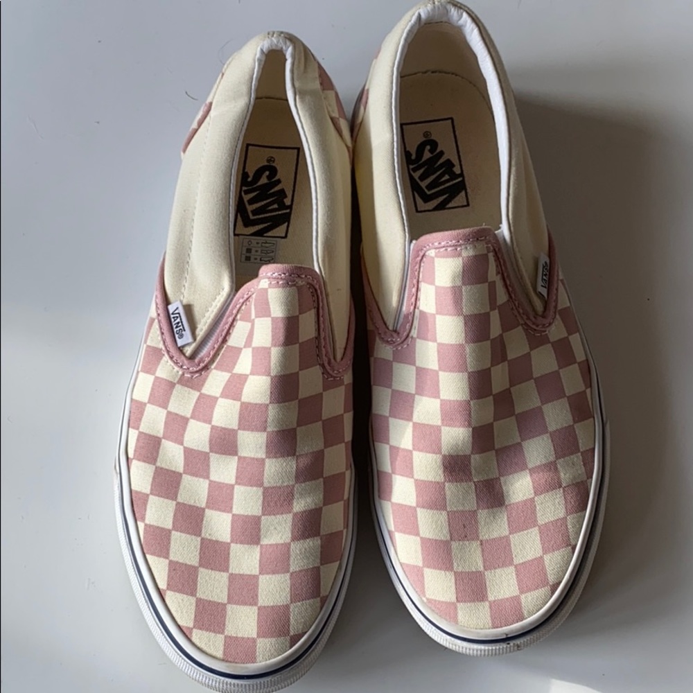 Vans Pink and Cream Slip-ons Sz.10
